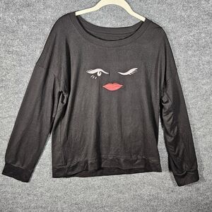 Kate Spade winking eye embroidered loungewear top. Size M